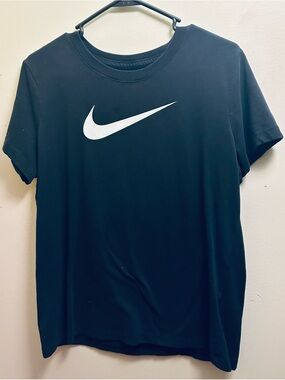 Nike Women’s Black Tee with White Swoosh.